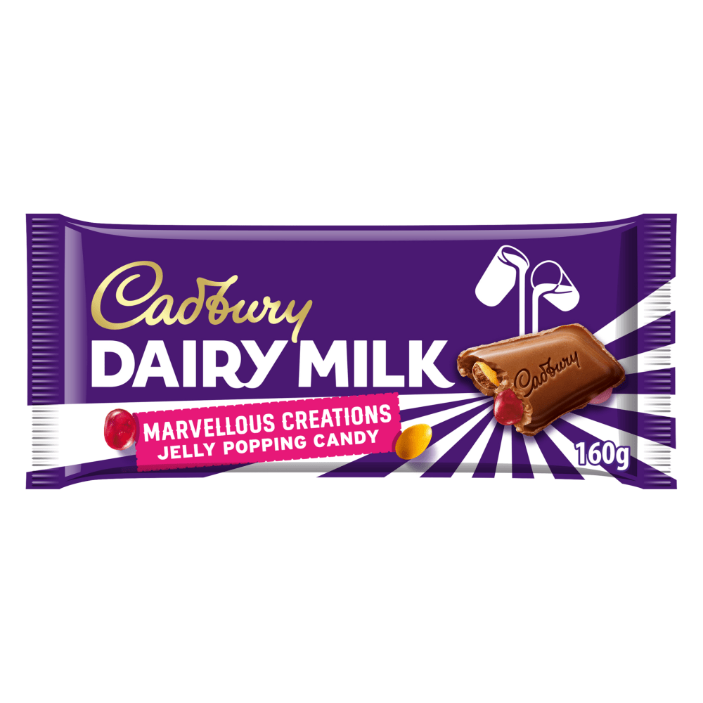 Cadbury Dairy Milk Marvellous Smashables Jelly Popping Candy Chocolate 160 Gr - UK Food & Drink - 7622201770419