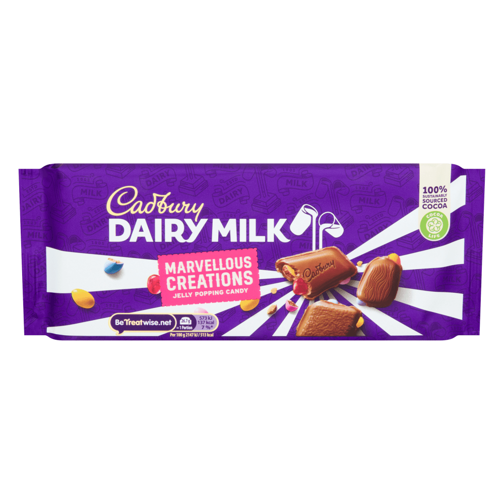 Cadbury Dairy Milk Marvellous Smashables Jelly Popping Candy Chocolate 160 Gr - UK Food & Drink - 7622201770419