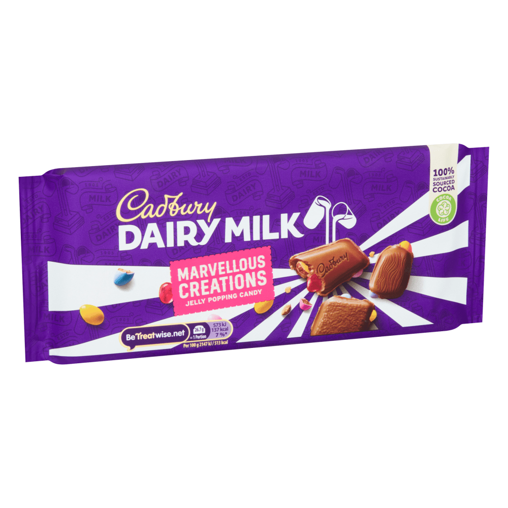 Cadbury Dairy Milk Marvellous Smashables Jelly Popping Candy Chocolate 160 Gr - UK Food & Drink - 7622201770419