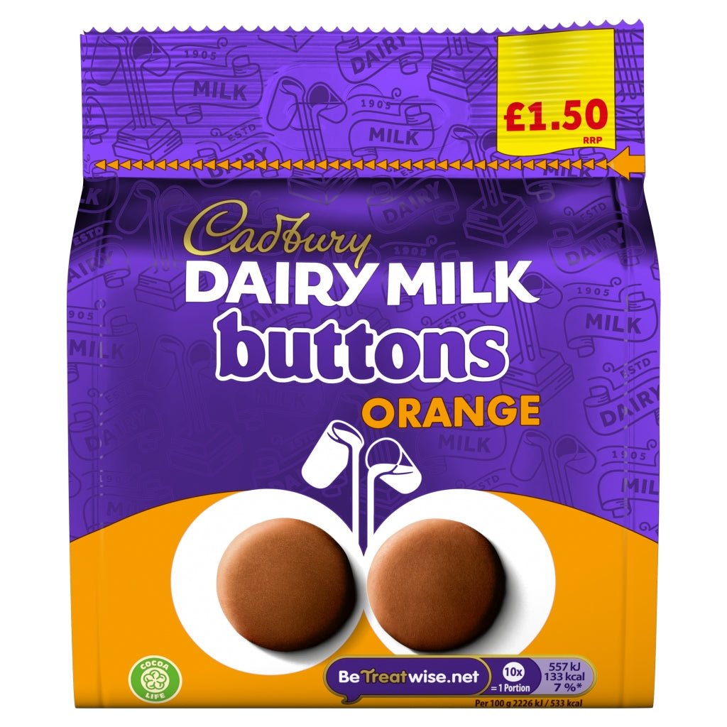 Cadbury Dairy Milk Orange Buttons 85g - UK Food & Drink - 7622202234798