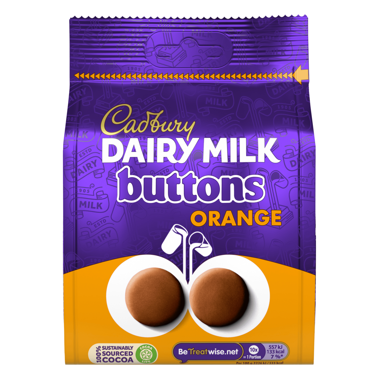 Cadbury Dairy Milk Orange Giant Buttons 110g - UK Food & Drink - 7622201438043