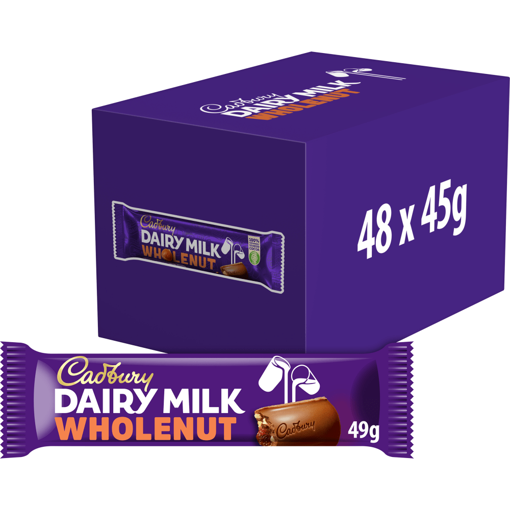 Cadbury Dairy Milk Whole Nut Chocolate Bar 45g - UK Food & Drink - 7622210984579
