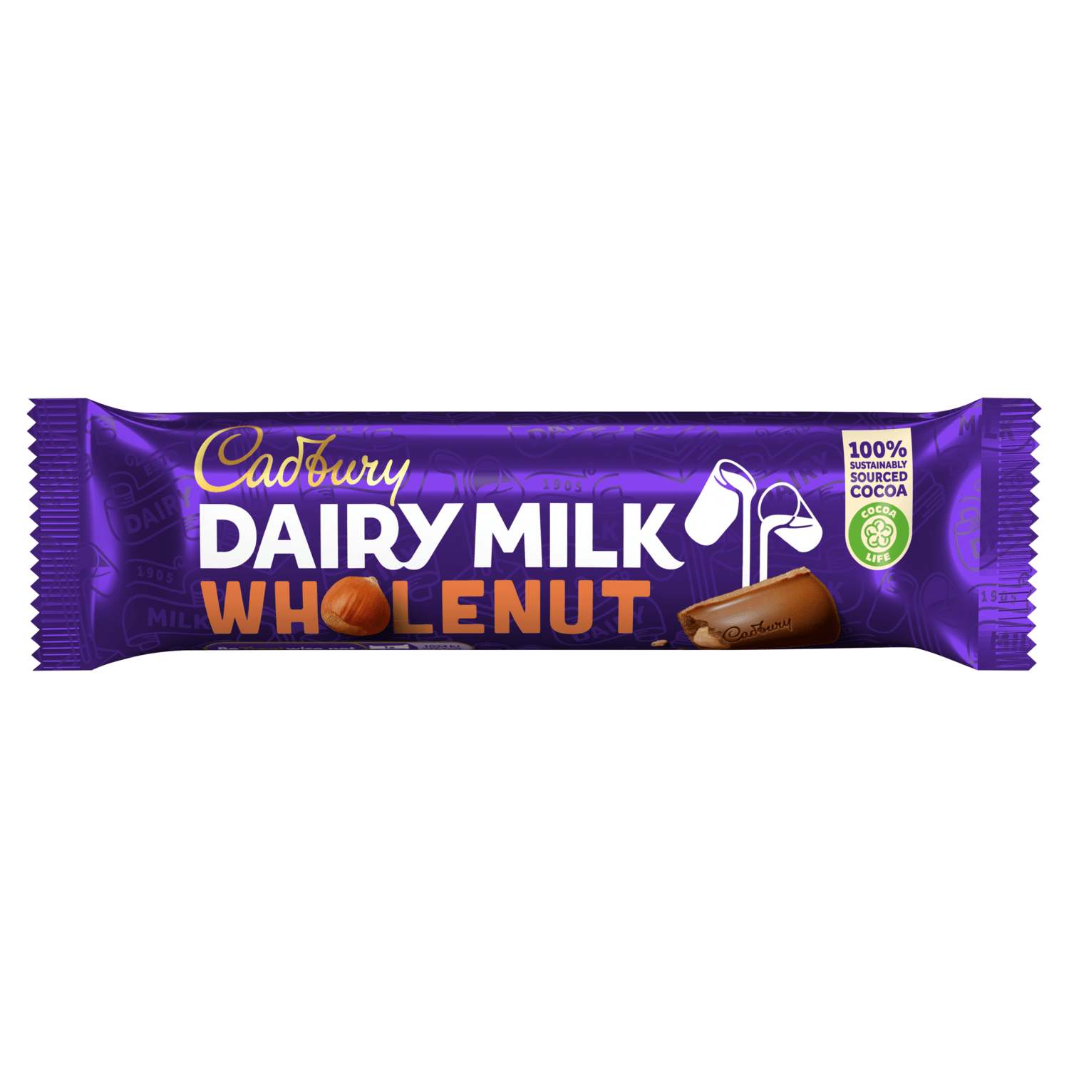 Cadbury Dairy Milk Whole Nut Chocolate Bar 45g - UK Food & Drink - 7622210984579