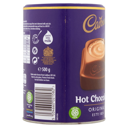 Cadbury Drinking Hot Chocolate 500g - UK Food & Drink - 5034660021582