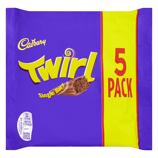 Cadbury Twirl Chocolate Bar 107.5 Gr - UK Food & Drink - 7622210989246