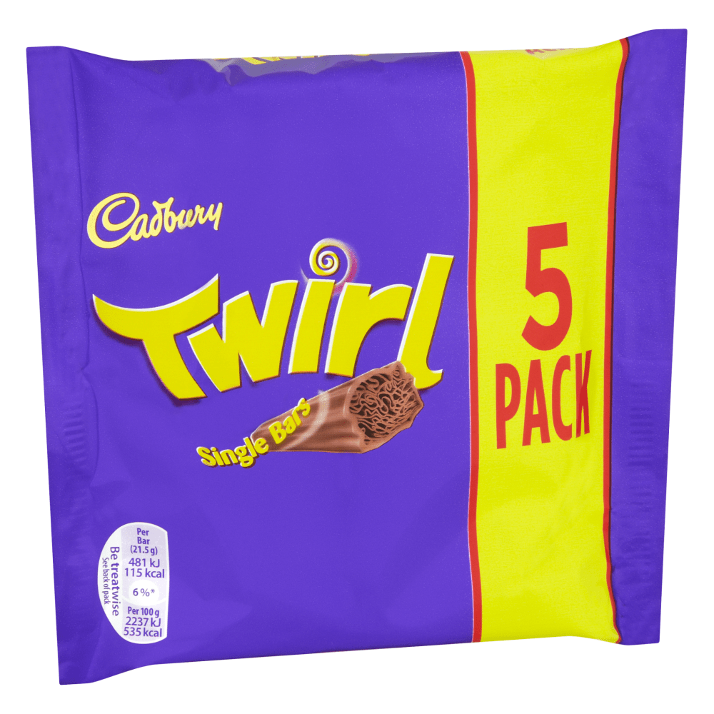 Cadbury Twirl Chocolate Bar 107.5 Gr - UK Food & Drink - 7622210989246