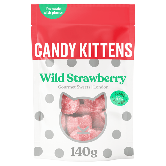 Candy Kittens Wild Strawberry Gourmet Sweets 140g - UK Food & Drink - 5060384262918