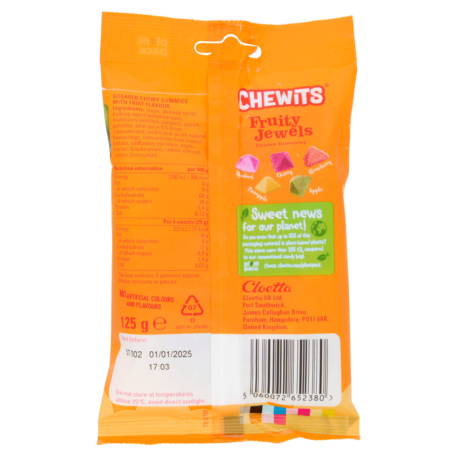 Chewits Fruity Jewels Chewy Gummies 125g - UK Food & Drink - 5060072652380