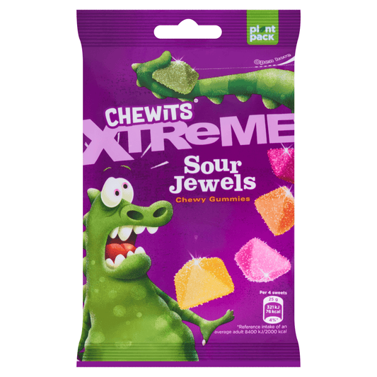 Chewits Xtreme Sour Jewels Chewy Gummies 125g - UK Food & Drink - 5060212107022
