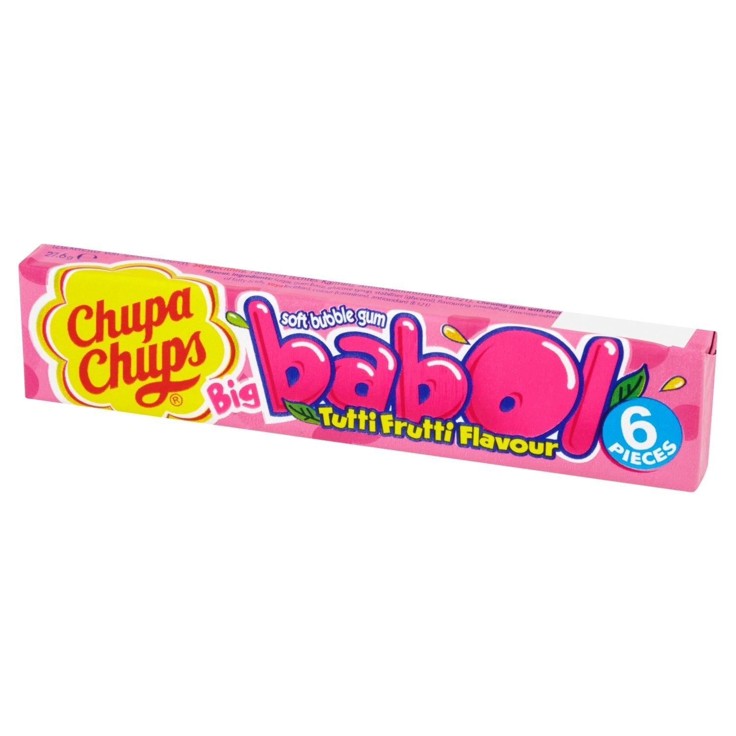 Chupa Chups Big Babol Tutti Frutti Flavour Soft Bubble Gum - 27.6g / 6 Pieces - UK Food & Drink - 80759096