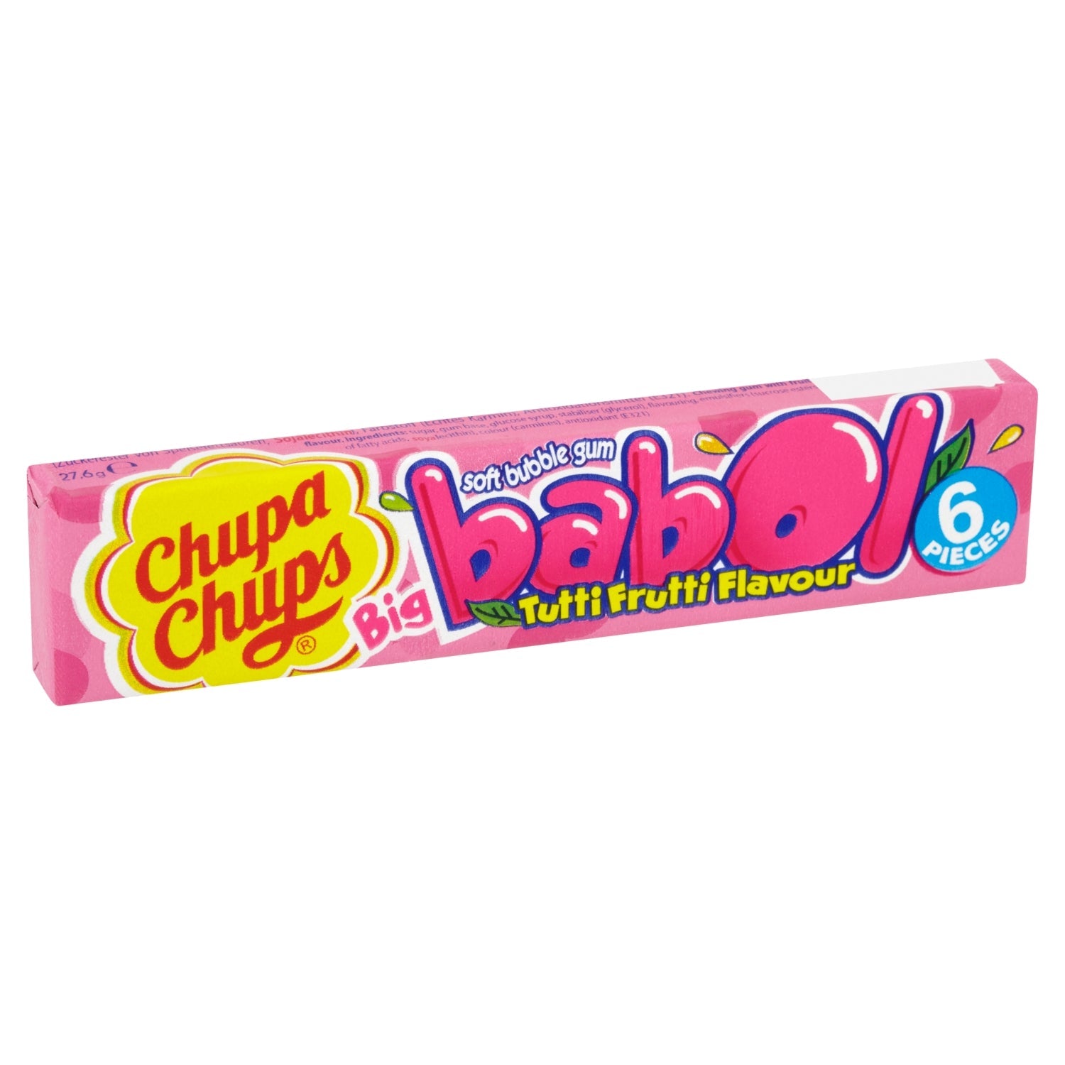 Chupa Chups Big Babol Tutti Frutti Flavour Soft Bubble Gum - 27.6g / 6 Pieces - UK Food & Drink - 80759096