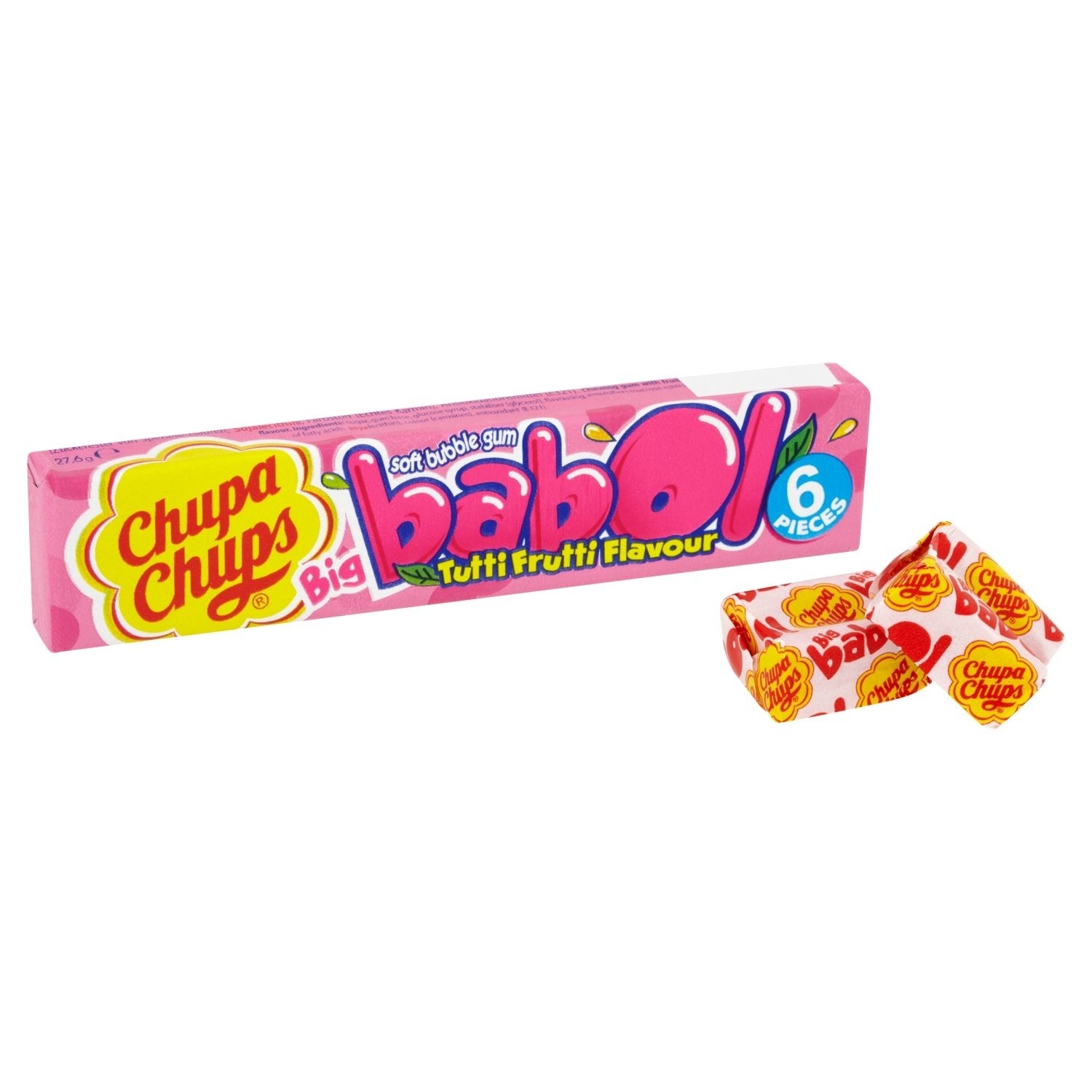 Chupa Chups Big Babol Tutti Frutti Flavour Soft Bubble Gum - 27.6g / 6 Pieces - UK Food & Drink - 80759096