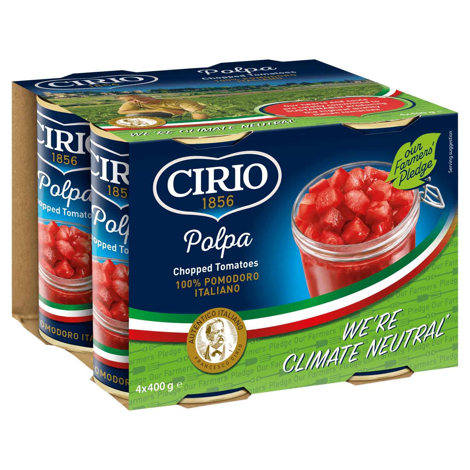 Cirio Chopped Tomatoes Polpa 4 x 400g (1600g) - UK Food & Drink - 8000320995606