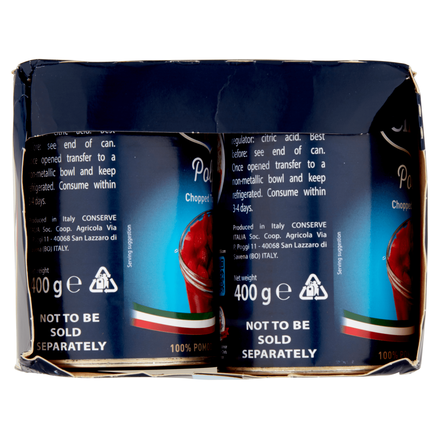 Cirio Chopped Tomatoes Polpa 4 x 400g (1600g) - UK Food & Drink - 8000320995606