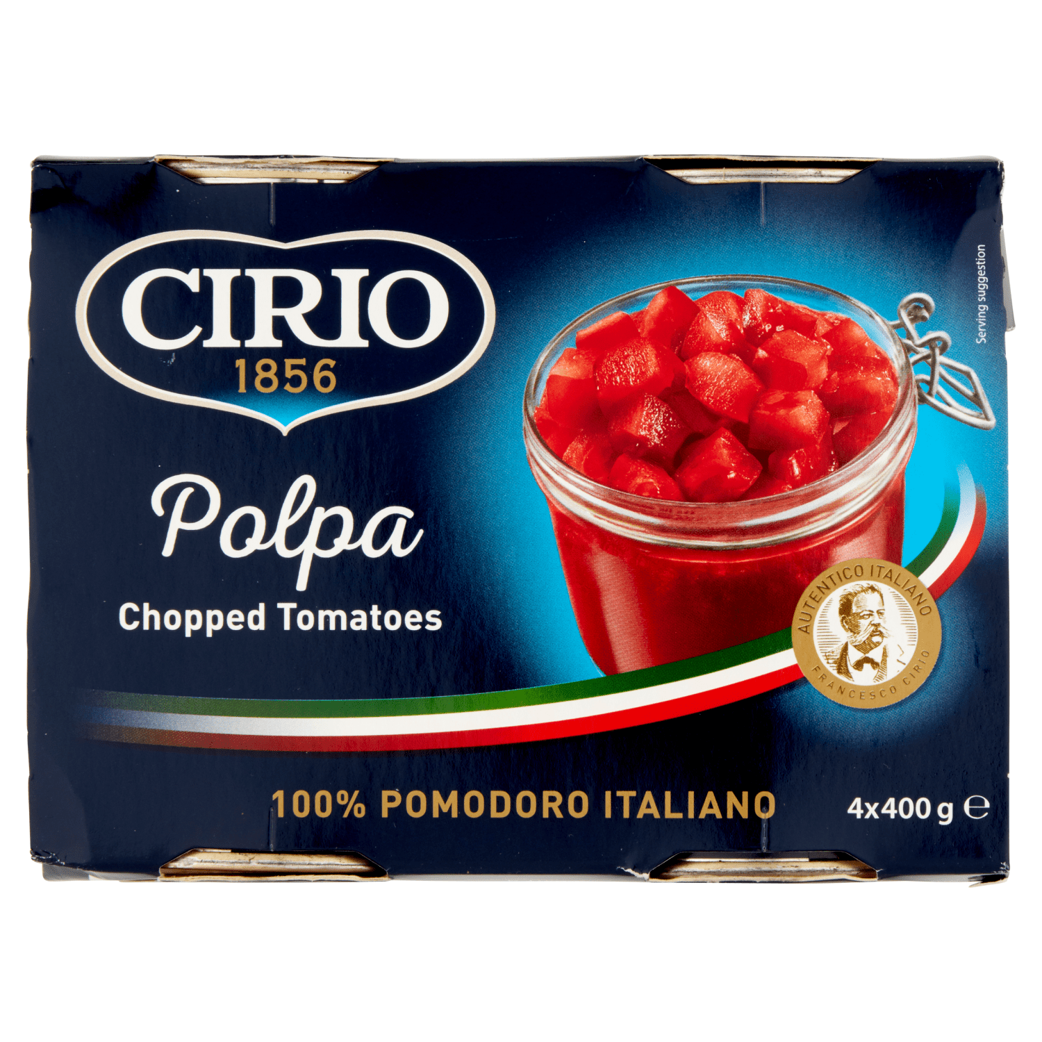 Cirio Chopped Tomatoes Polpa 4 x 400g (1600g) - UK Food & Drink - 8000320995606
