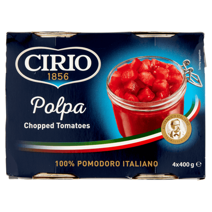 Cirio Chopped Tomatoes Polpa 4 x 400g (1600g) - UK Food & Drink - 8000320995606