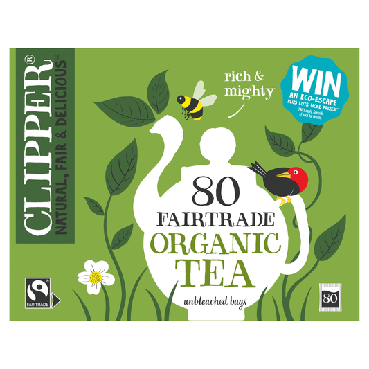 Clipper Fairtrade 80 Organic Tea in Unbleached, Plastic - Free Bags 232g - UK Food & Drink - 5021991942037