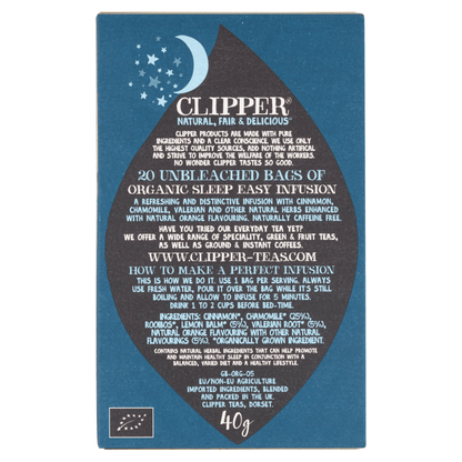 Clipper Organic Sleep Easy Infusion 20 Unbleached Bags 40g - UK Food & Drink - 5021991888175