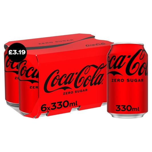 Coke Zero Sugar Can Pm 3.19 6 X 330Ml - UK Food & Drink - 5000112674965