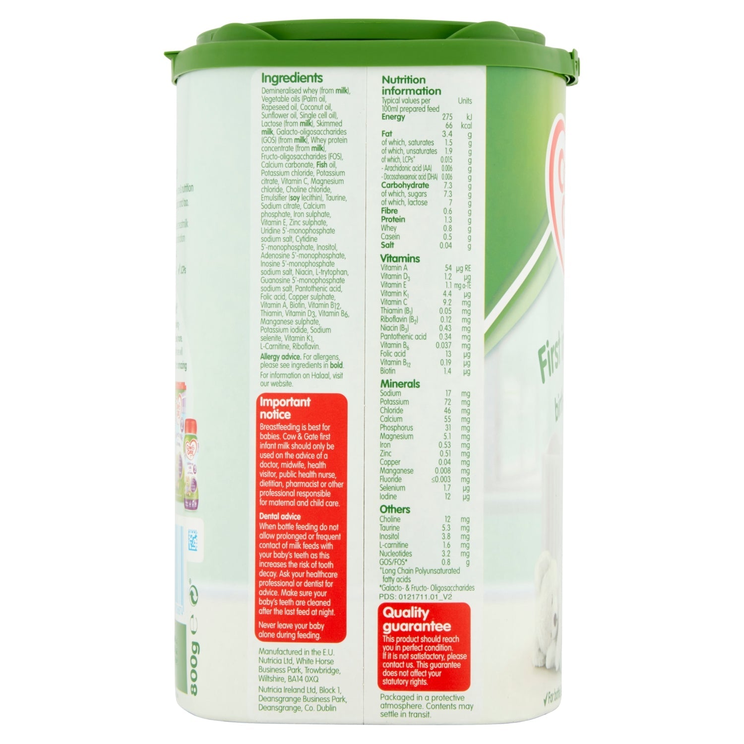Cow & Gate 1 First Baby Milk Formula From Birth 800g - UK Food & Drink - 5051594006874