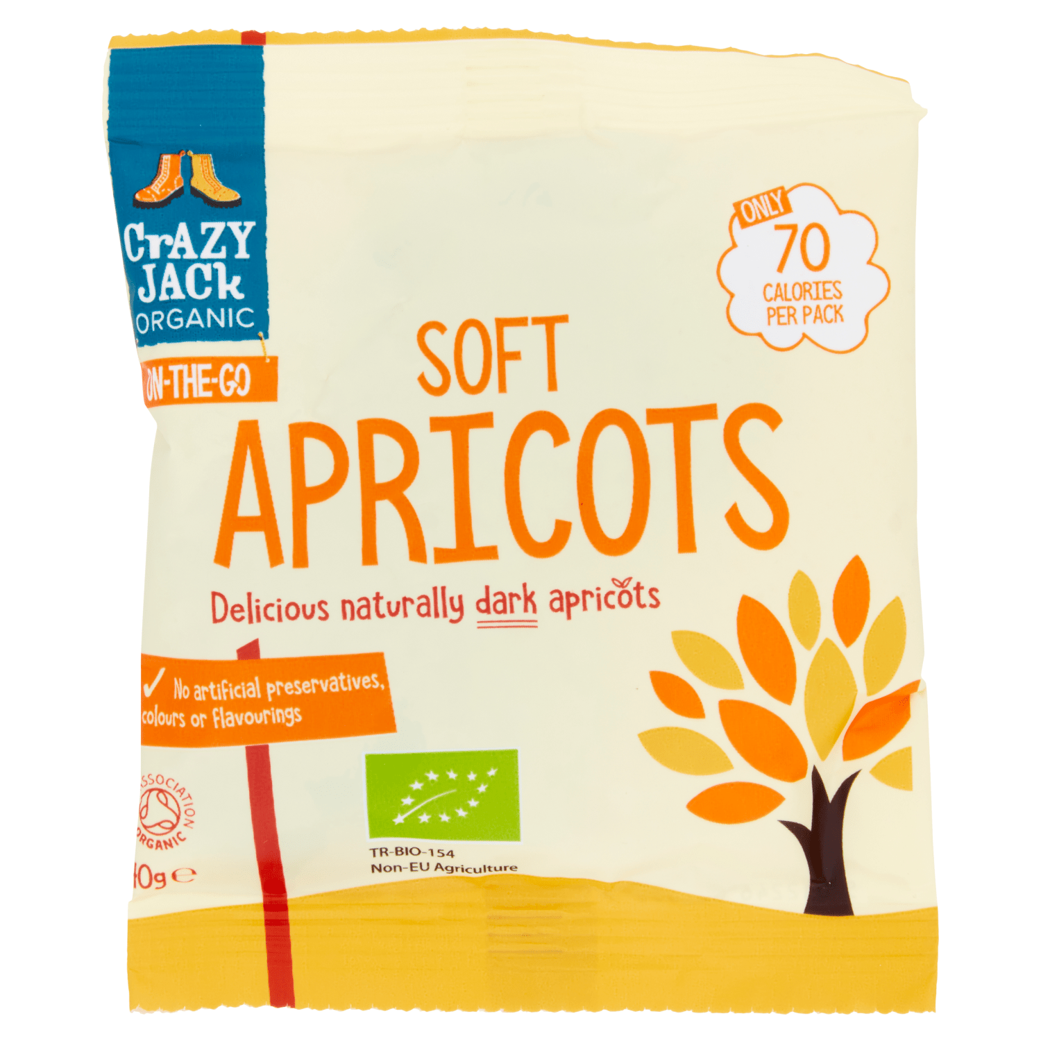 Crazy Jack Organic On - The - Go Soft Apricots 40g - UK Food & Drink - 5012246005355
