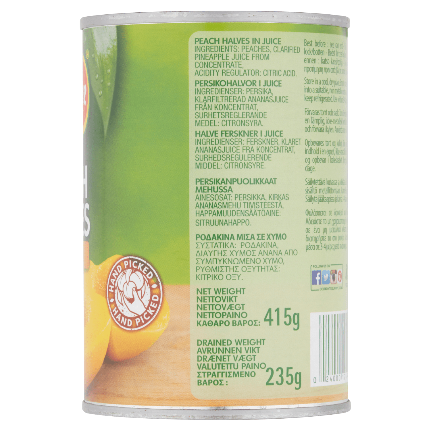 Del Monte Peach Halves in Juice 415g - UK Food & Drink - 24000124948