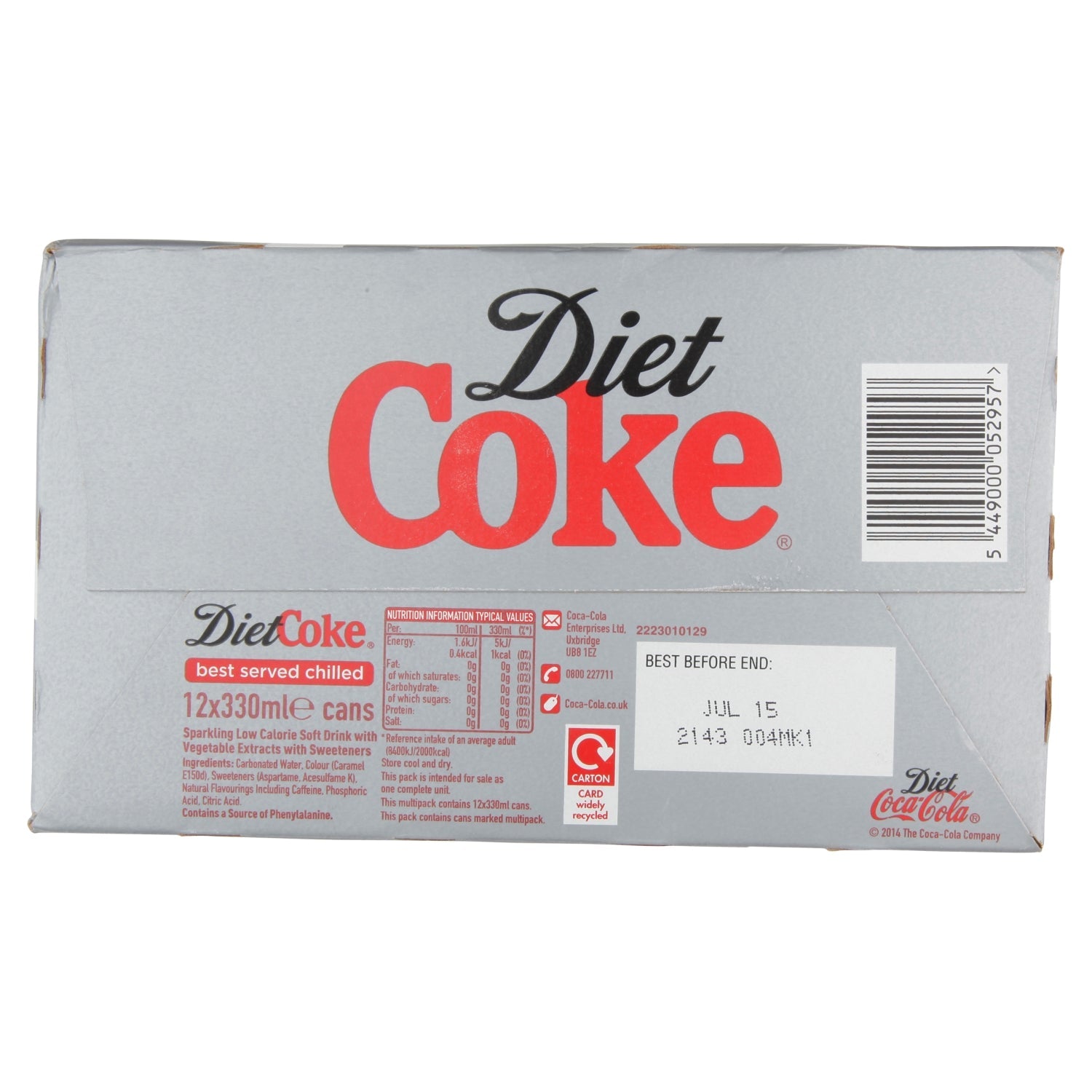 Diet Coke 12 x 330ml - UK Food & Drink - 5449000052957