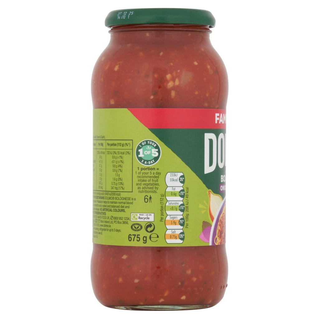 Dolmio Onion & Garlic Sauce for Bolognese 675g - UK Food & Drink - 4002359019937