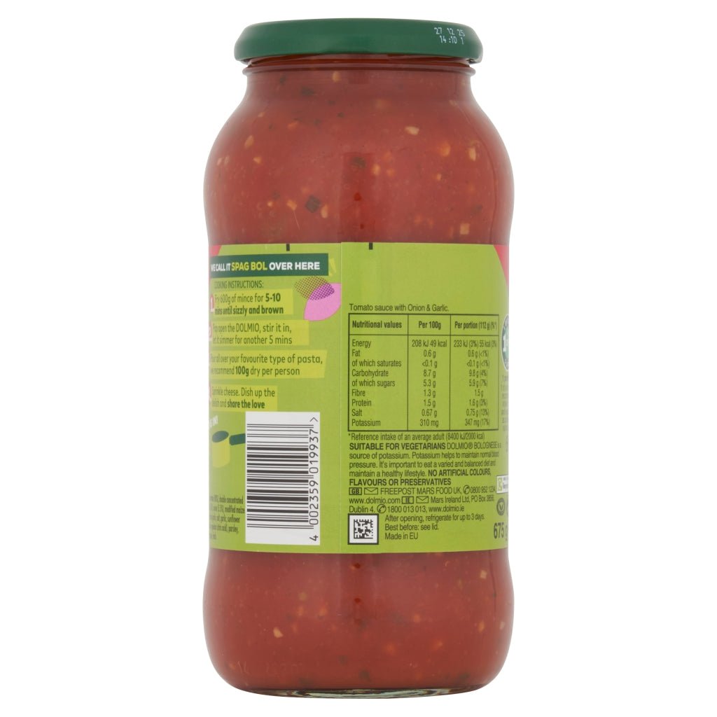Dolmio Onion & Garlic Sauce for Bolognese 675g - UK Food & Drink - 4002359019937