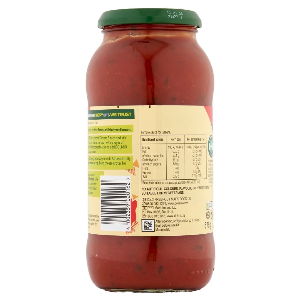Dolmio Tomato Sauce for Lasagne 675g - UK Food & Drink - 4002359020162