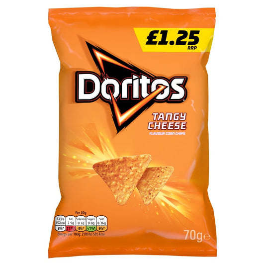 Doritos Tangy Cheese Pm 1.25 70G - UK Food & Drink - 5000328017341