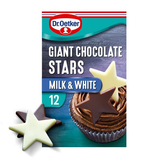 Dr. Oetker 12 Giant Chocolate Stars Milk & White 20g - UK Food & Drink - 5000254019112