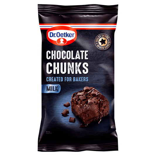 Dr. Oetker Milk Chocolate Chunks 100g - UK Food & Drink - 5000254018689