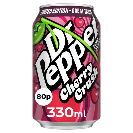 Dr Pepper Cherry Zero Can Pm 80P 330Ml - UK Food & Drink - 5000112680140