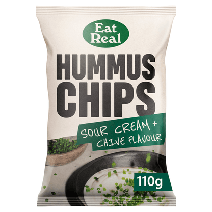 Eat Real Hummus Chips Sour Cream + Chive Flavour 110g - UK Food & Drink - 5060878780423
