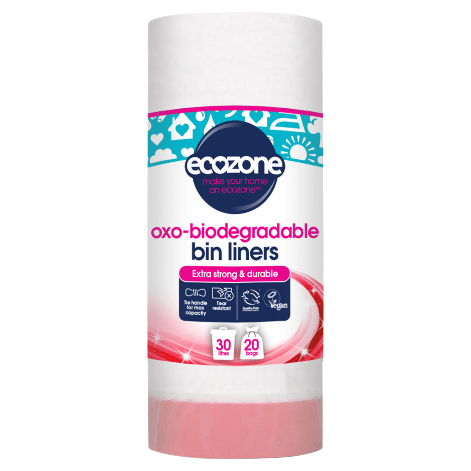 Ecozone 20 Oxo - Biodegradable Bin Liners Bags 30 Litres - UK Food & Drink - 5060101534250