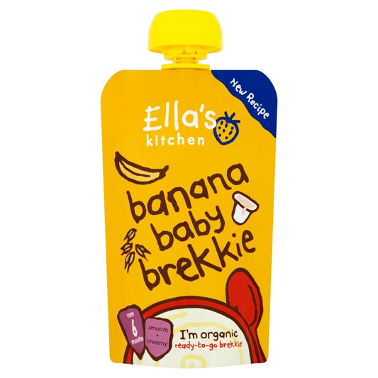 Ella's Kitchen Organic Banana Baby Brekkie Pouch 6+ Months 100g - UK Food & Drink - 5060107330788