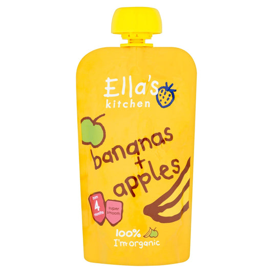 Ella's Kitchen Organic Bananas and Apples Baby Pouch 4+ Months 120g - UK Food & Drink - 5060107330276