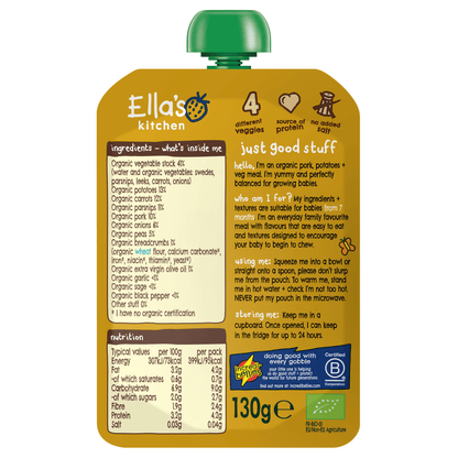 Ella's Kitchen Organic Bangers and Mash Baby Pouch 7+ Months 130g - UK Food & Drink - 5060107335103