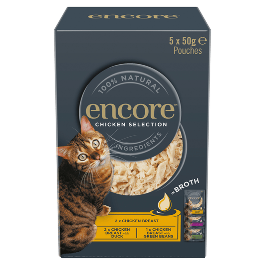 Encore Chicken Selection in Broth 5 x 50g - UK Food & Drink - 5060481897426
