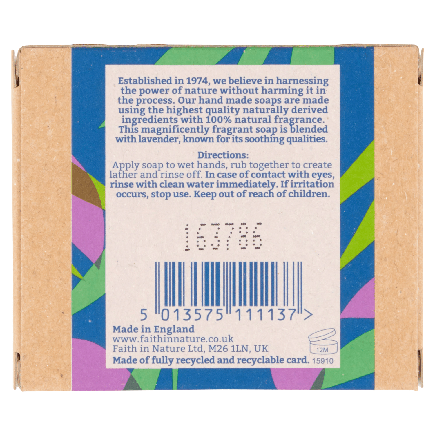Faith in Nature Lavender Pure Veg Soap - UK Food & Drink - 5013575111137