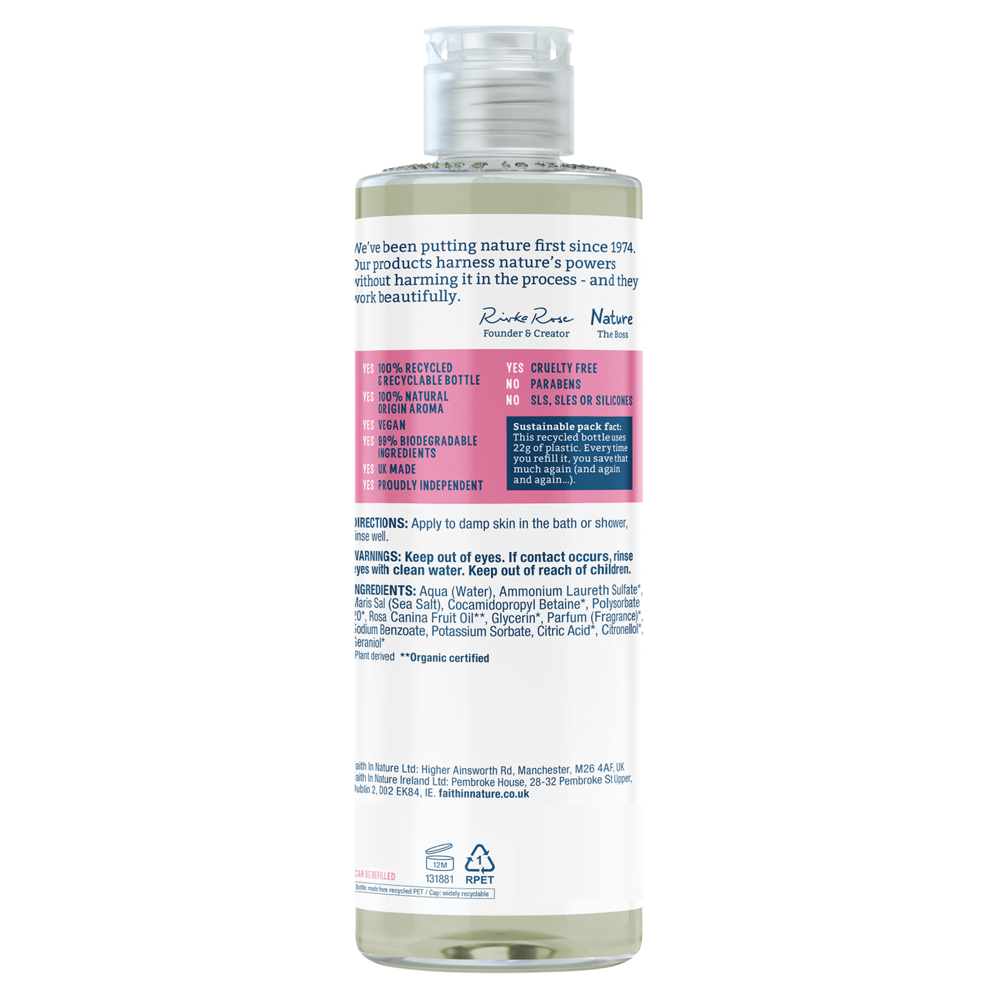 Faith in Nature Wild Rose Body Wash 400ml - UK Food & Drink - 708002407772