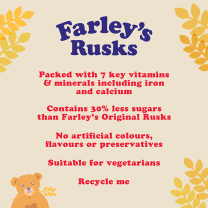 Farley's Rusks Reduced Sugar All Ages 4 - 6 Months Onwards 150g - UK Food & Drink - 5000218005656