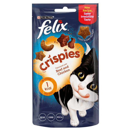 Felix Crispies Adult Cat Treats with Beef & Chicken 45g - UK Food & Drink - 7613034002969