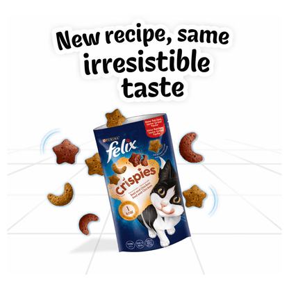 Felix Crispies Adult Cat Treats with Beef & Chicken 45g - UK Food & Drink - 7613034002969
