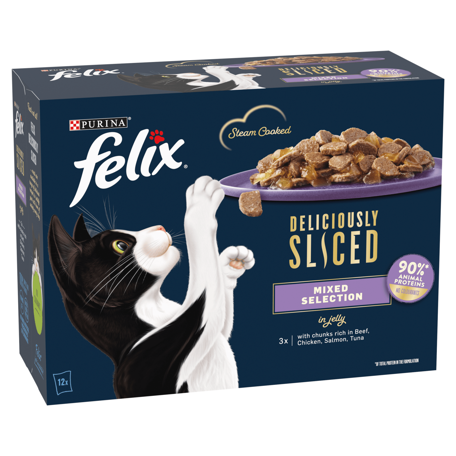 Felix Deliciously Sliced Mixed Selection in Jelly 12 x 80g (960g) - UK Food & Drink - 8445290457660