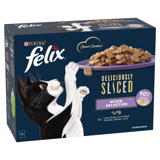 Felix Deliciously Sliced Mixed Selection in Jelly 12 x 80g (960g) - UK Food & Drink - 8445290457660