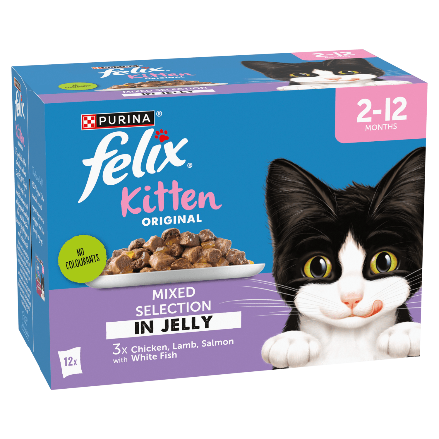 Felix Kitten Original Mixed Selection in Jelly 2 - 12 Months 12 x 85g (1.02kg) - UK Food & Drink - 8445291014756