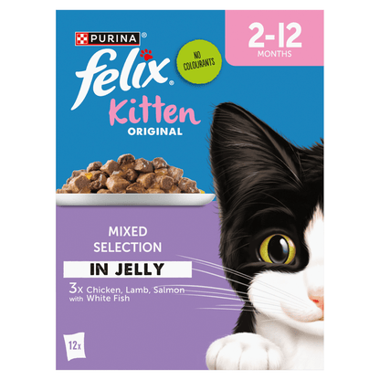 Felix Kitten Original Mixed Selection in Jelly 2 - 12 Months 12 x 85g (1.02kg) - UK Food & Drink - 8445291014756