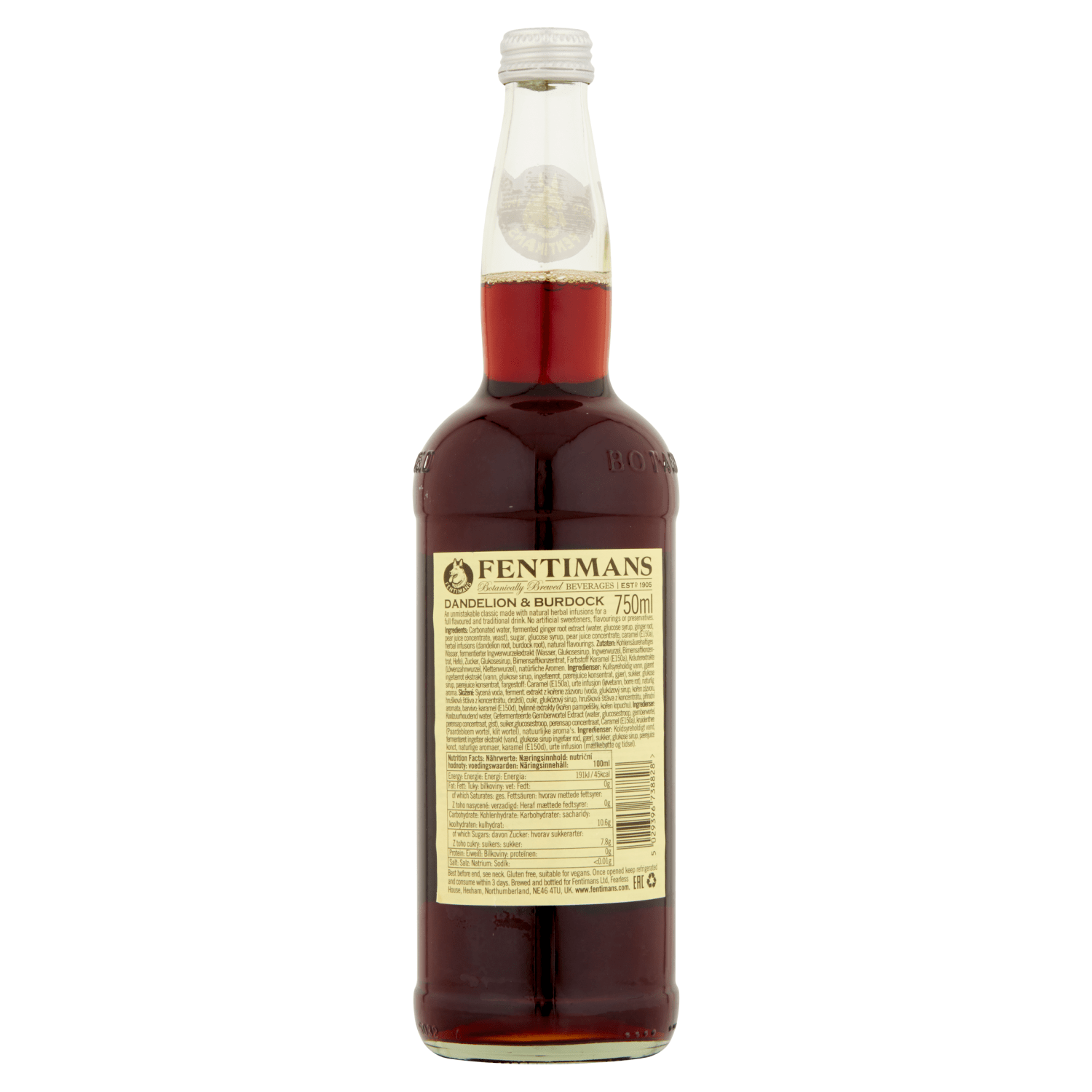 Fentimans Classic Dandelion & Burdock 750ml - UK Food & Drink - 5029396738828